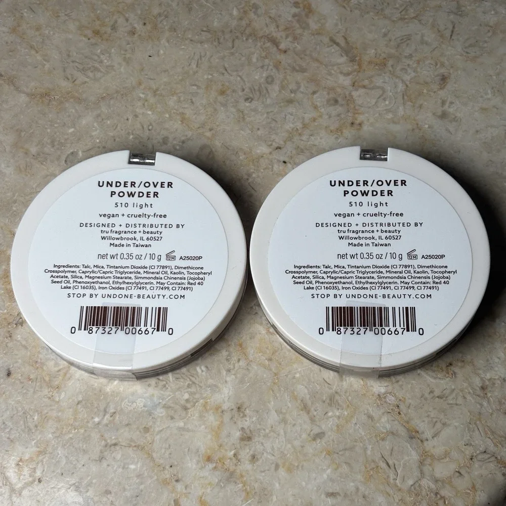 2 Lot Undone Beauty Under/Over Powder 2 in 1 Prime + Set Powder 510 Light‎